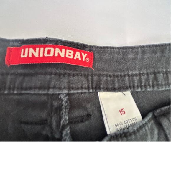 UNION BAY Unionbay Size 15 Black Jeans Women's Teens Stretch boot cut Vietnam - Picture 3 of 14